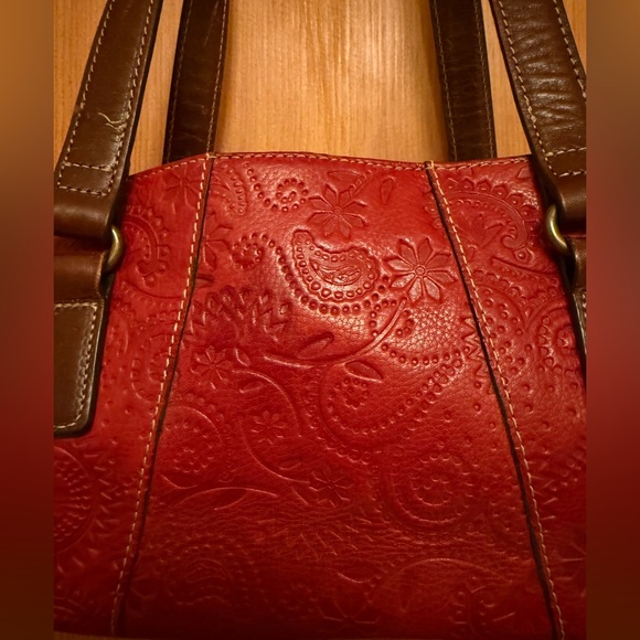 Fossil Vintage Red Leather Shoulder Bag - Picture 2 of 5